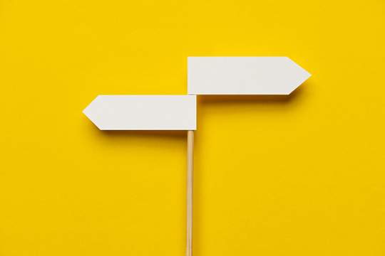 blank signs pointing in opposite directions